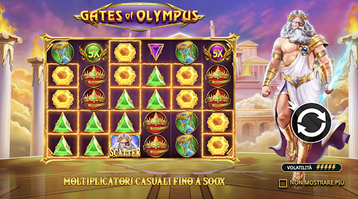 &nbsp;Slot demo Gates of Olympus: schermata di introduzione al gioco
